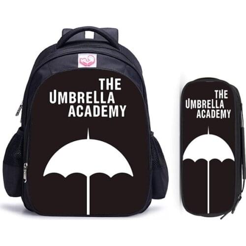 16 Inch The Umbrella Academy Children Backpack Lovely Schoolbag Boys and Girls Orthopedic Backpack Pencil Bag Sets