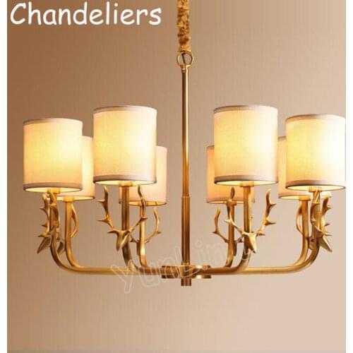 Modern LED Chandeliers American Style Decorating Chandelier For Living Room Dining Room Antlers Decoration Ceiling Lamp R072-8H