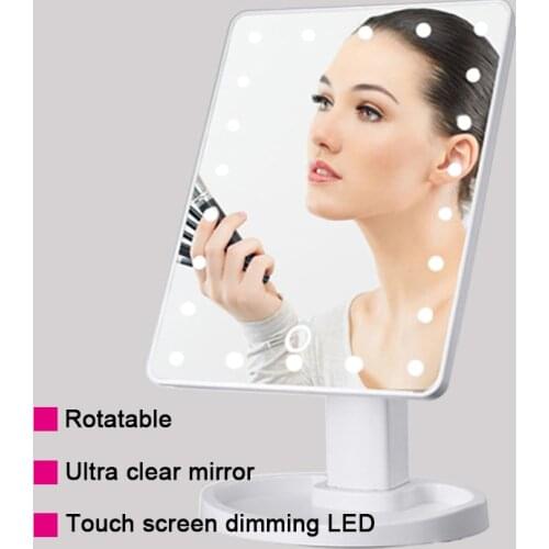 Intelligent Adjustable Brightness 16 Lamps/22 Lamps LED Illuminated 10x Makeup Mirror NE