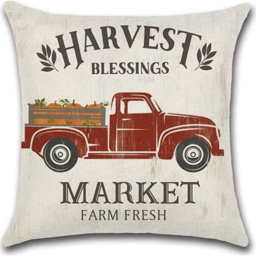 Happy Fall Thanksgiving pillow cover Pumpkin print Cushion case bed sofa cover square pillow cases slips festival ornament