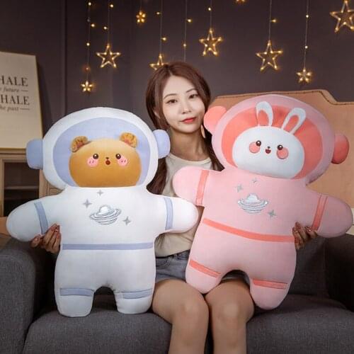 45/65cm Cartoon Spaceman Plush Toy Creative Astronaut Stuffed Animal Rabbit Bear Doll Soft Pillow Baby Christmas Gift Present