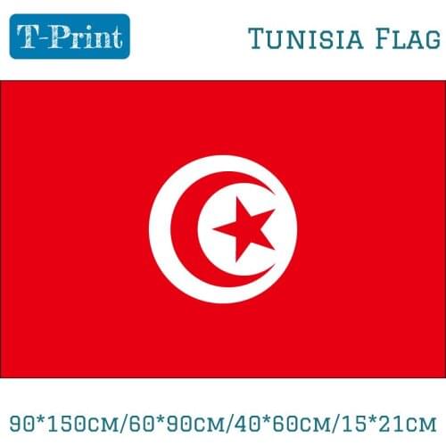 5pcs Flag Tunisia National Flag Home Decoration for National Day Sports meeting Event Office 90*150cm/60*90cm/40*60cm/15*21cm