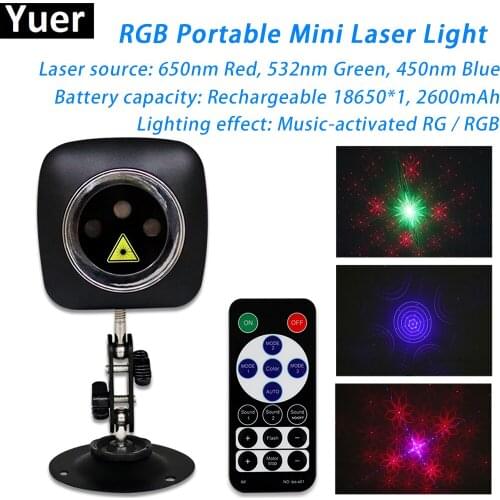 NEW RGB Portable Mini Laser Light LED Laser Stage Projector DJ Laser Light Family Party Birthday Party Atmosphere Bar Club Light