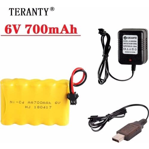 6v 700mAh Battery and Charger For RC Cars Robots Tanks Trucks Gun Boats 6v NiCD Battery Aa 700mah 6v Rechargeable Battery Pack