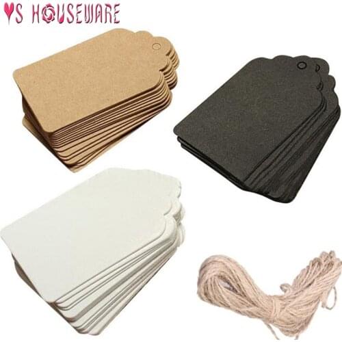 100pcs kraft paper tag brown lace scallop head tag luggage wedding note DIY blank price tag kraft paper gift