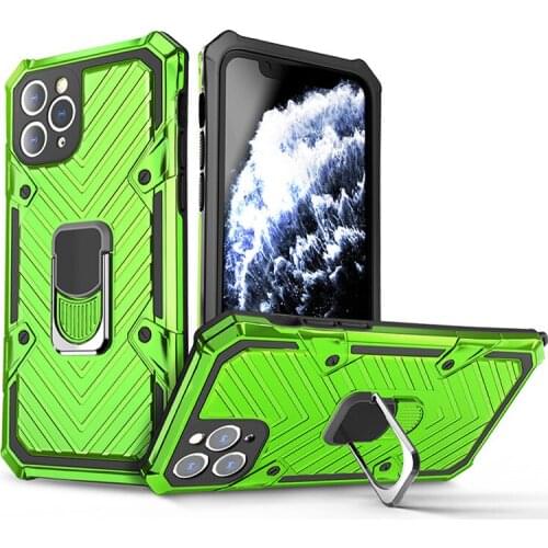 Armor Shockproof Case For Iphone 12 11 Xs Pro Max 8 7 6 Plus Se One Fusion G Stylus Fast Play 2021 Metal Finger Ring Holder Case