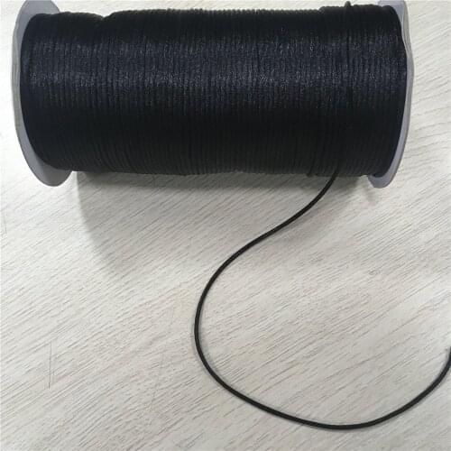 2mm Black Rattail Cord Thread Chinese Knot Macrame Cord Bracelet Braided String DIY Tassels Beading Thread 20meters lot