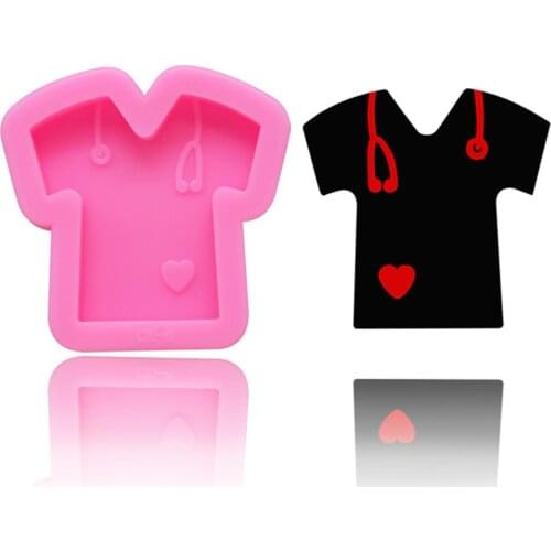 DIY Fun Silicone Mirror Epoxy Kids Clothes Keychain Fondant Cake Baking Mold Chocolate Dessert Decoration Kitchen Baking Tools