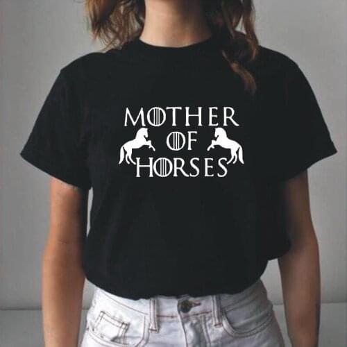 Summer Short Sleeve Riding Horse Lover Tee Shirt Femme Harajuku Mother of Horses T Shirt Women Tops Plus Size Camiseta Mujer