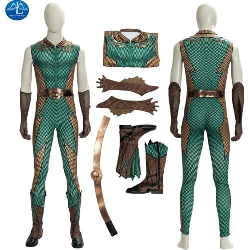 The Deep Cosplay Costume Halloween Superhero Outfit Fancy The Boys Costume Arrow Suit Custom Made Green Jumpsuit