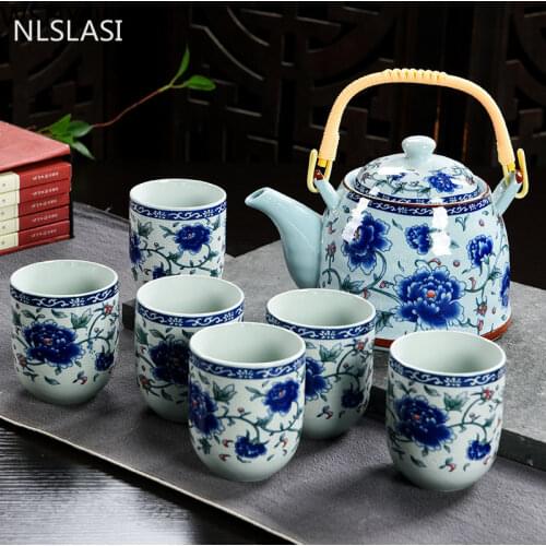 Hot Sale Yixing Ceramic Tea Set Tea Tray Outdoor Camping Mountaineering TeaSet Chinese Tea Ceremony NLSLASI tea pot and cup set
