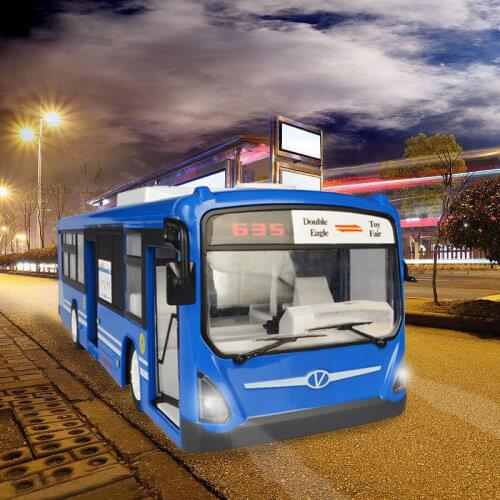 RC Car E635 Bus 2.4G Realistic Sound Light Remote Control City Express High Speed One Key Start Function Vehicle Toys