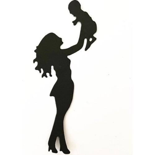 Mother day mom and baby children metal cutting dies Scrapbook knife mould blade punch stencils die cutter metal embossing