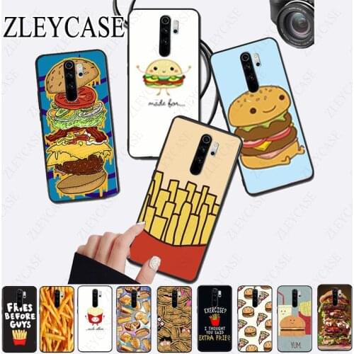 Cute food french fries burger pizza Phone Case for redmi note8pro note7 note5 note6pro 7 7A 8 8A Note8T note9s note9pro Shell