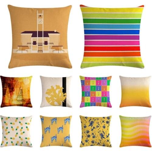 Cartoon sponge baby pattern cushion cover ocean shark pillow cover linen car chair sofa decoration home pillow cover 45x45cm