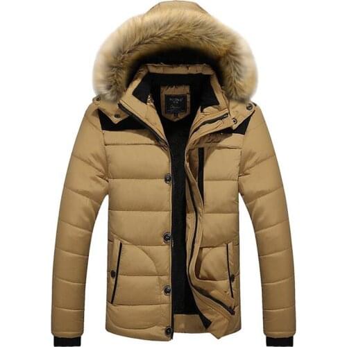 Men Cotton Padded Hoodie Jacket Casual Solid Color Parkas Hoddie Men Warm Winter Coat Zipper Parkas #ropa para hombre