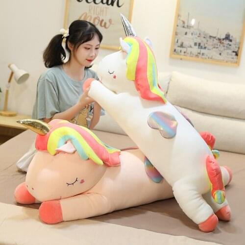 Soft Animals Plush Toy Long Sleeping Soft Unicorn Horse Pillow Unicorn Gift For Girl