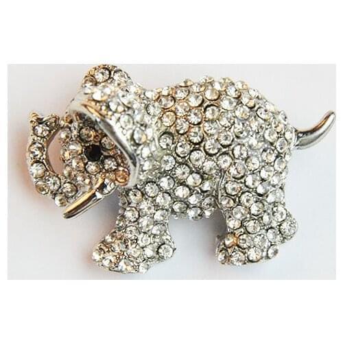 MZC Bohemia Style Lovely Small Full Crystal Elephant Brooch Rhinestone Animal Brooches for Womens Girls Broches Indian Jewelry