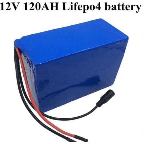 Customize Lifepo4 12V 120AH Lithium Battery BMS 4S 12.8V for Inverter Agricultural Forklift Golf Cart EV Light +10A Charger