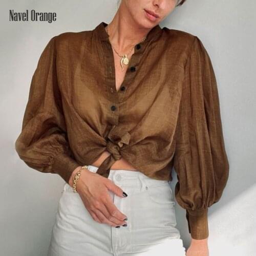 Navel Orange Stylish Blouses