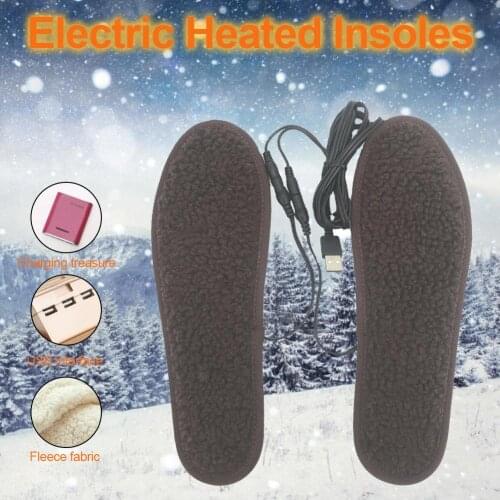 New Electric Heated Shoe Insoles Berber Fleece Soft Washable Winter Keep Warm Foot Warmer Heated Insoles With USB Data Line