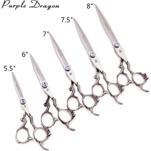 Hair Scissors Purple Dragon 5.5" 6" 7" 7.5" 8" Japanese 440C Hair Cutting Scissors Thinning Shears Dog Grooming Scissors 9006