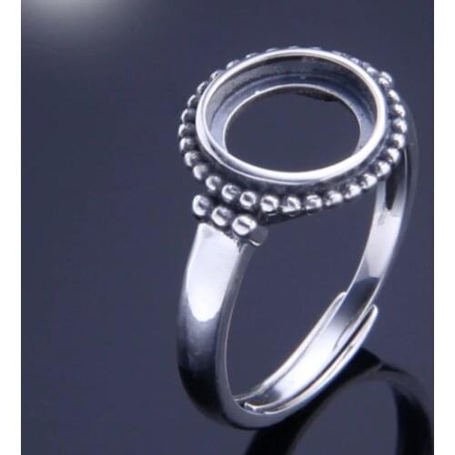 9*9mm 925 STERLING SILVER Semi Mount Bases Blanks base blank Pad VINTAGE ring Setting set jewelry findings gift diy A2228