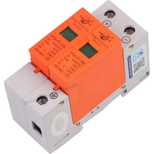 DC 1000V 800V 500V 20KA 40KA 2 P 2 pole SPD House Surge Protector Protective protection din rail Low-voltage Arrester Device