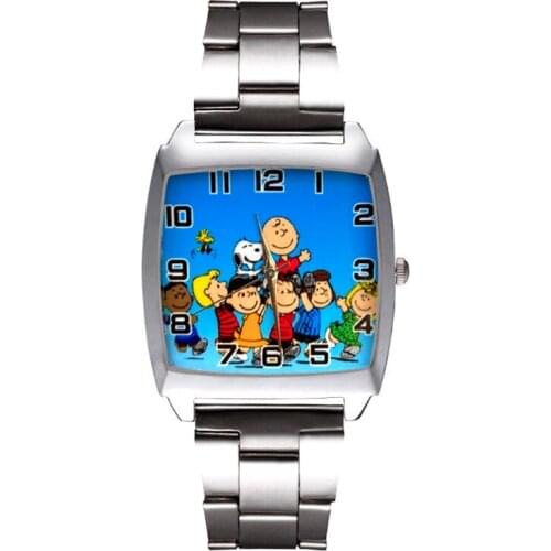 Cartoon Rectangle Style Dial Men Women Student Boys Girls Quartz Metal Steel Wrist Watch JD58