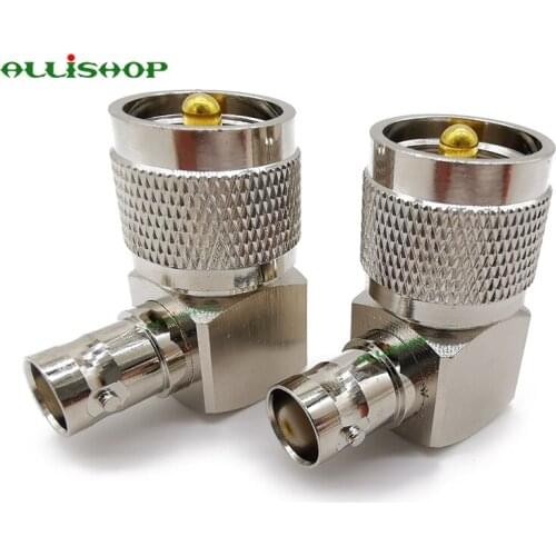 UHF Male PL259 PL-259 Plug to BNC Female Jack RF Coaxial Adapter Connector BNC Female to UHF Female Right Angle RF Adapter