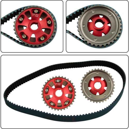 Timing Belt +Cam Gear Pulley Fits For Honda B16A 99-00 Civic Si 94-97 Del Sol VTEC Blue/Red/Black