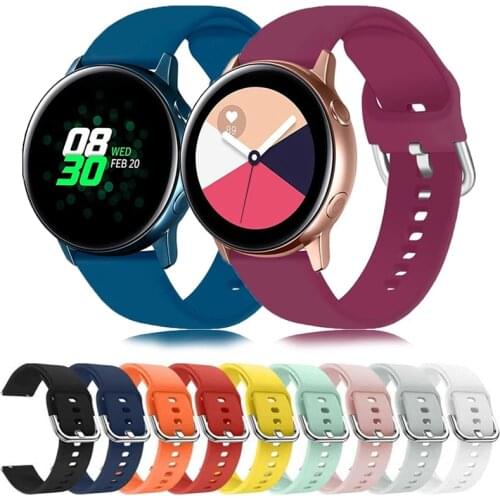 20mm 22mm Silicone Origina Watch Starp For Samsung Galaxy Active 2 Replacement Starp Wristband For Amazfit BiP GTR HuaWei GT 2E
