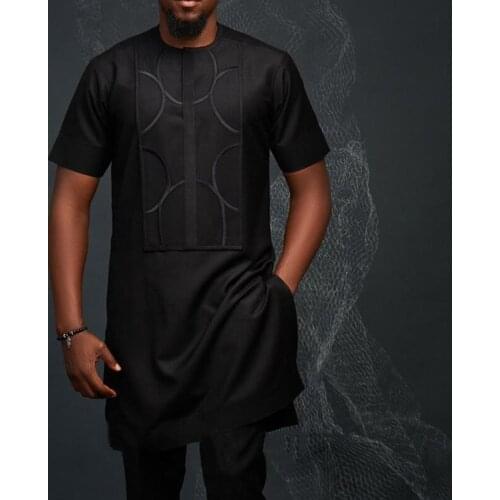 Dashiki Short Sleeve Print Shirt Hippie Men Fashion Muslim Clothes 2021 Summer Casual Plus Size Tops Male African Black Tee