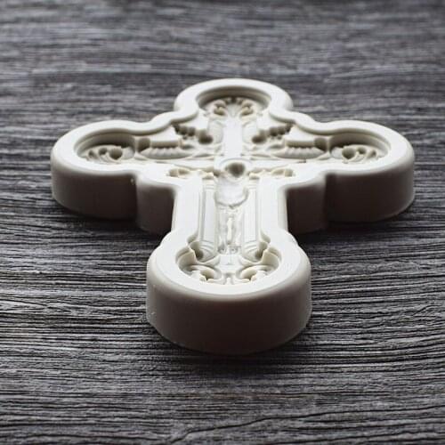 Cross Pendant DIY Jewelry Resin Casting Molds Jesus Cross Shape Silicone Molds F3MF