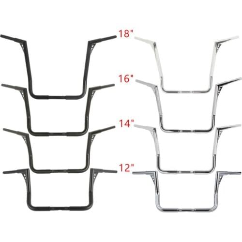 Motorcycle 1-1/4" Ape Hanger Handlebar For Harley Touring Road King Electra Street Glide Dressers Baggers 12"14"16"18" 1982-2021