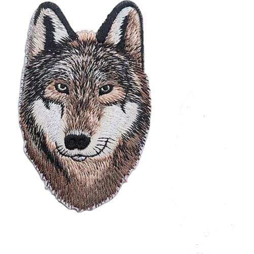 Wild Wolf Embroidered Patches Animal Hot Sale Delicate Cool Applique Iron on Jacket Jeans Tshirts Vest Decoration Free Shipping