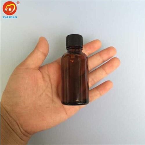 30ml Amber Glass Bottles with Leakproof Stopper Cap Liquid Jars Essential Oil Bottle 24pcs/lot