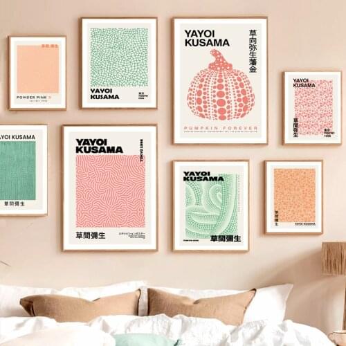 Wall Art Canvas Painting Japan Yayoi Kusama Pumpkin Polka Dot Eye Nordic Posters And Prints Wall Pictures For Living Room Decor