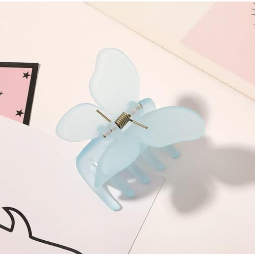 Candy Color Frosted Catch Clip Women Small Butterfly Hair Claws Crab Hair Clips INS Sweet Hairpins Hairgrips Hair Accessories