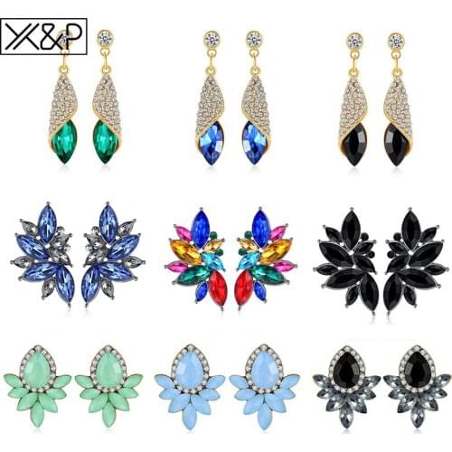 X&PNew Korean Fashion Long Crystal Stud Earring for Women Statement Classic Geometric Earrings 2020 Fine Jewelry Accessorie Gift
