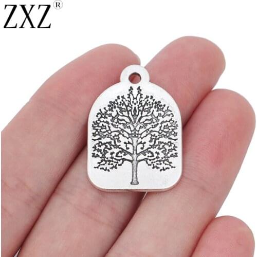 ZXZ 10pcs Tree Charms Pendants Beads for Necklace Bracelet Earring Jewelry Making Findings 31x22mm