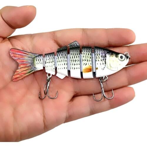 1pcs/Winter fishing gear Bionic Multi-section Swim hard bait10cm/15.5g Artificial Wobbler Rotating Trolling pike carp crank lure