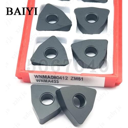 10pcs WNMA080412 ZM51 lathe External Turning Cutting blade CNC Tools Cement Carbide Inserts WNMA080412 for Cast Iron Special