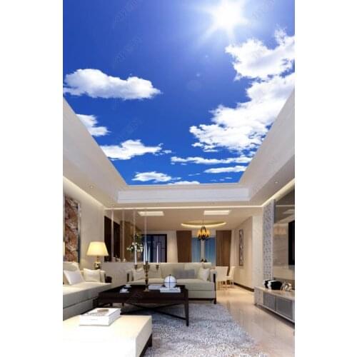1811 Blue Sky with Clouds Printing stretch ceiling film for workshop ceiling decoration