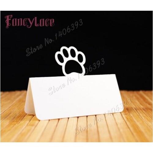 50pcs/lot new Bears paw table decoration card Personalized Place card name card for Baby Shower Kids Birthday Party party decor