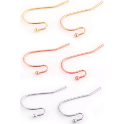 50pcs Stainless Steel DIY Earring Findings Bead Earrings Clasps Hooks Fittings Jewelry Making Accessories Hook Earwire Jewelry