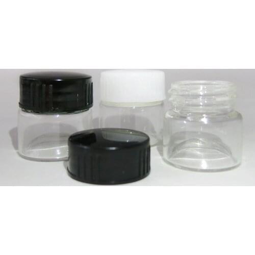 5g Portable Glass Cosmetic Empty Jars Clear Bottles Eyeshadow Makeup Cream Lip Balm Container Pots with black white cap 50pcs