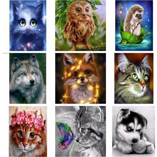 5D DIY Diamond Painting Animal Cat Pattern landscape Diamond Painting Full Drill Embroidery Mosaic Cross Stitch Home Decoration