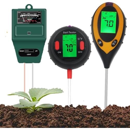 2/3/4/5 IN 1 Soil PH Meter Soil Tester PH Sunlight Moisture Temperature Humidity Sensor Acidity Garden Temp Soil Gauge Meter