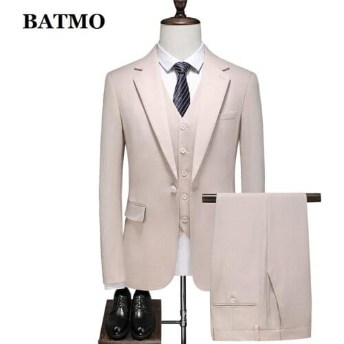 BATMO 2021 new arrival high quality suits men,male wedding dress,double slit 6829